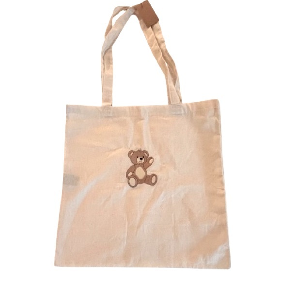 NWT- Brandy Melville- Teddy Bear Canvas Totebag - Picture 3 of 6